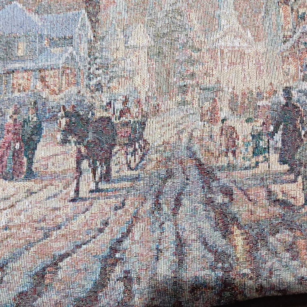 NEW Thomas Kinkade Padded Floor Mat Winter Town Scene 17.5 x 25